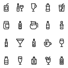 Outline icons for drinks.