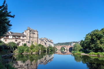 Fototapeta na wymiar Espalion,famous touristic village in France, Aveyron