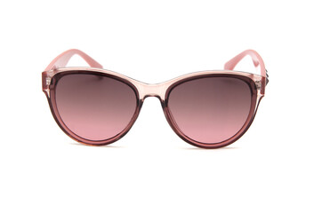 Fashionable sunglasses for women. burgundy glass. beautiful shape. on white isolated background.