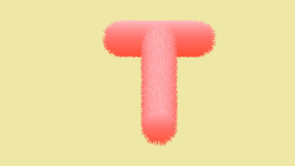 Realistic 3D Effect Letter T