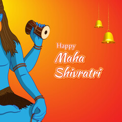 Vector illustration of sticker for Hindu festival Maha Shivratri  with text Om Namah Shivaya meaning adoration to Shiva