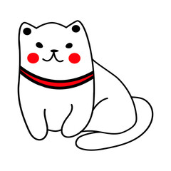 Little cute cat. Cat for decoration of cards and posters for Valentine's Day, birthday.