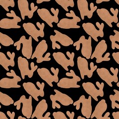 Naklejka premium Easter seamless pattern with rabbit for wallpaper and fabrics and textiles and linens and wrapping paper 