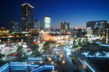 横浜みなとみらいの美しい夜景