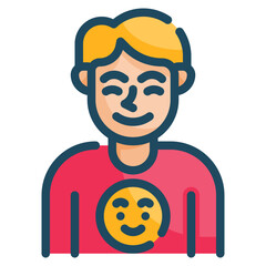 happiness line icon