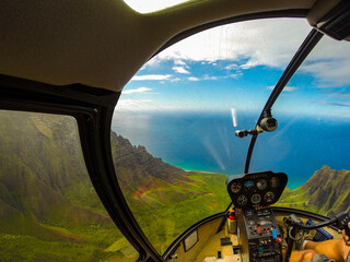 helicopter over the coast
