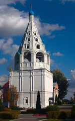 Bell tower of the Assumption Cathedral on the territory of the Kolomna Kremlin.