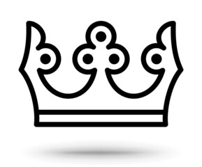 Crown icon. Suitable for heraldry, coats of arms, flags of royal dynasties, etc. Isolated on white