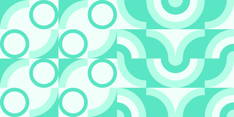 Modern vector abstract  geometric background with circles, rectangles and squares  in retro scandinavian style. Pastel colored simple shapes graphic pattern. Abstract mosaic artwork.