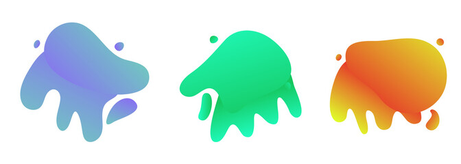 Set of abstract modern graphic elements. Gradient abstract banners with flowing liquid shapes. Dynamical colored forms and line. Template for the design of a logo, flyer or presentation