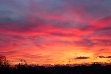 red sunset sky
