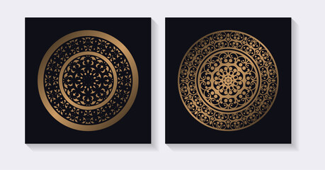 Luxury dark Mandala background design template