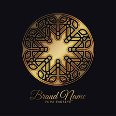 luxury ornament logo line art