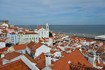 Portugal-view of Church or Monastery of São Vicente de Fora and Lisbon city
