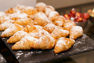 Croissants on a banquet table
