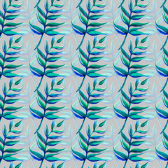 Abstract floral pattern in green tones