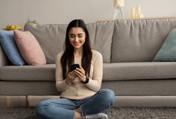 Obraz premium Social networks, chat online, surf in internet in free time