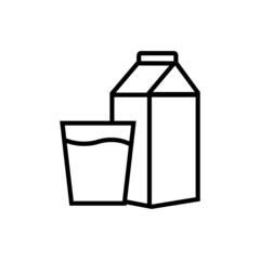 Milk line icon, vector logo isolated on white background