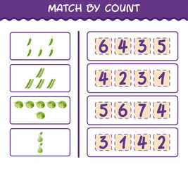 Match by count of cartoon vegetables. Match and count game. Educational game for pre shool years kids and toddlers