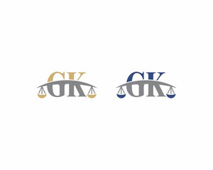 Letters GK Logo With Scale of Justice Logo Icon 001