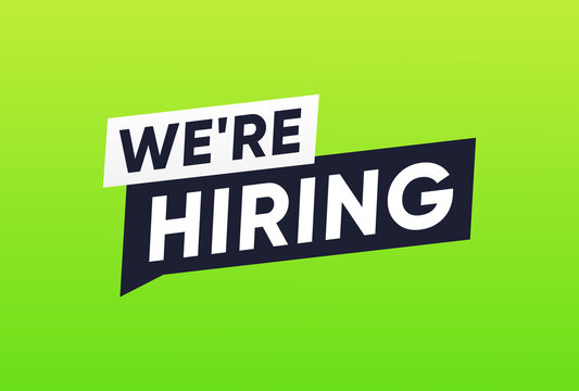 We are hiring, Job Announcement banner vector 
