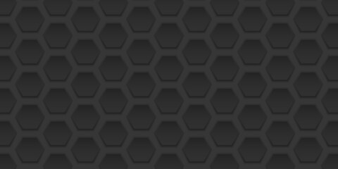 Abstract Dark Black Background. Dark Gray Iron Textured Pattern. Steel Honeycomb Texture Wallpaper with Gradient. Abstract Modern Design. Vector Illustration