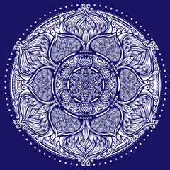 Vector ornamental mandala inspired ethnic art, patterned Indian paisley. Hand drawn illustration. Invitation element. Tattoo, astrology, alchemy, boho and magic symbol.