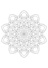 Mandala pattern Coloring book Art wallpaper design, tile pattern, greeting card, sticker, lace and tattoo. decoration for interior design. ethnic oriental circle ornament.