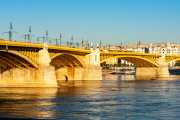 Margaret (Margit) bridge over Danube river in Budapest, Hungary