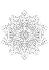 Mandala pattern Coloring book Art wallpaper design, tile pattern, greeting card, sticker, lace and tattoo. decoration for interior design. ethnic oriental circle ornament.