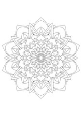 Mandala pattern Coloring book Art wallpaper design, tile pattern, greeting card, sticker, lace and tattoo. decoration for interior design. ethnic oriental circle ornament.