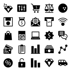 Glyph icons for e-commerce.