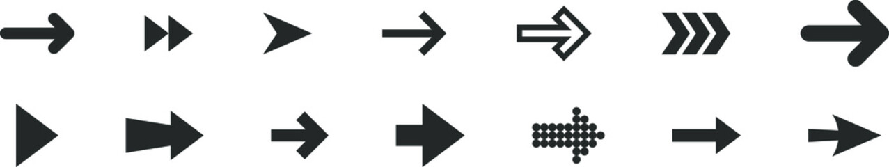 Arrow icon. Big set of vector arrows. Vector illustration