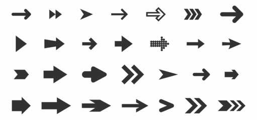 Arrow icon. Big set of vector arrows illustration