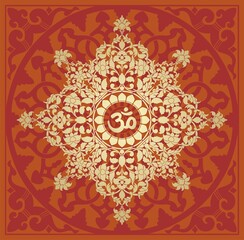aum syllable , paisley design ,Hinduism , India	
