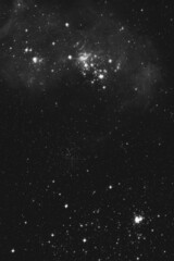 Fototapeta na wymiar Astrophotography blacklight purple nebula galaxy - space hyper color stars nebula