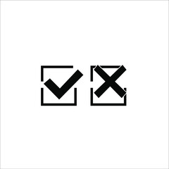 check mark and cross icon vector illustration symbol