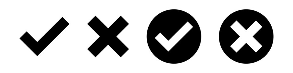 Check mark icon set simple design