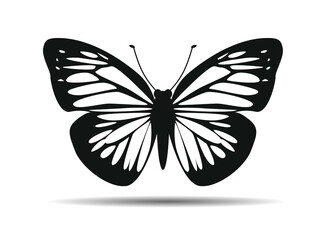 Black vector Butterfly icon.