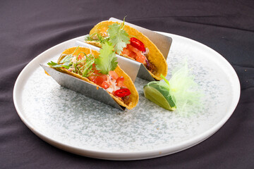 Taco Corn tortillas with veal and Mexican spices.