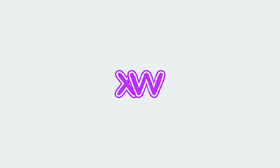 Bold letter XW logo with outline and circle outside, creative design.