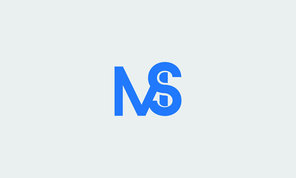 Initial letter MS uppercase modern logo design template elements. Vector