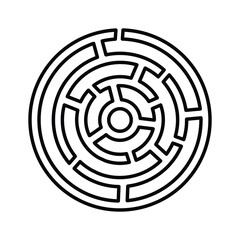 Education, intellect, labyrinth, maze, mind outline icon. Line art sketch.
