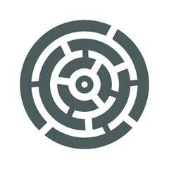 Education, intellect, labyrinth, maze, mind icon. Gray vector sketch.