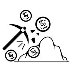 cryptocurrency mining Concept, NFT Vector Icon Design, Metaverse Symbol, Persistent Virtual environment Sign, Internet functions In futurism Stock Illustration