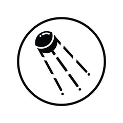 Exploration, satellite, science, space shuttle, sputnik icon. Black vector sketch.