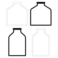 Chemical test tubes vector icons set minimalist simple flat illustrations. Experiment chemical flasks for science isolated on white background.