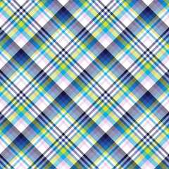 Rainbow Pastel Diagonal Plaid Tartan textured Seamless Pattern Design