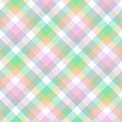 Rainbow Pastel Diagonal Plaid Tartan textured Seamless Pattern Design