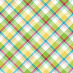 Rainbow Pastel Diagonal Plaid Tartan textured Seamless Pattern Design